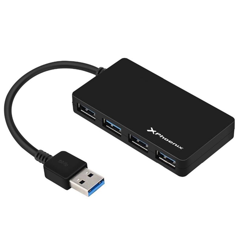 Hub usb phoenix 4 puertos -  usb 3.0 - negro - Imagen 1