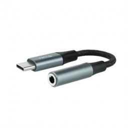 Cable adaptador usb tipo c a jack 3.5mm nanocable 0.11m -  macho - hembra -  gris