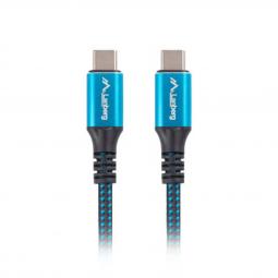 Cable usb tipo c lanberg 1.2m -  macho - macho -  negro - azul