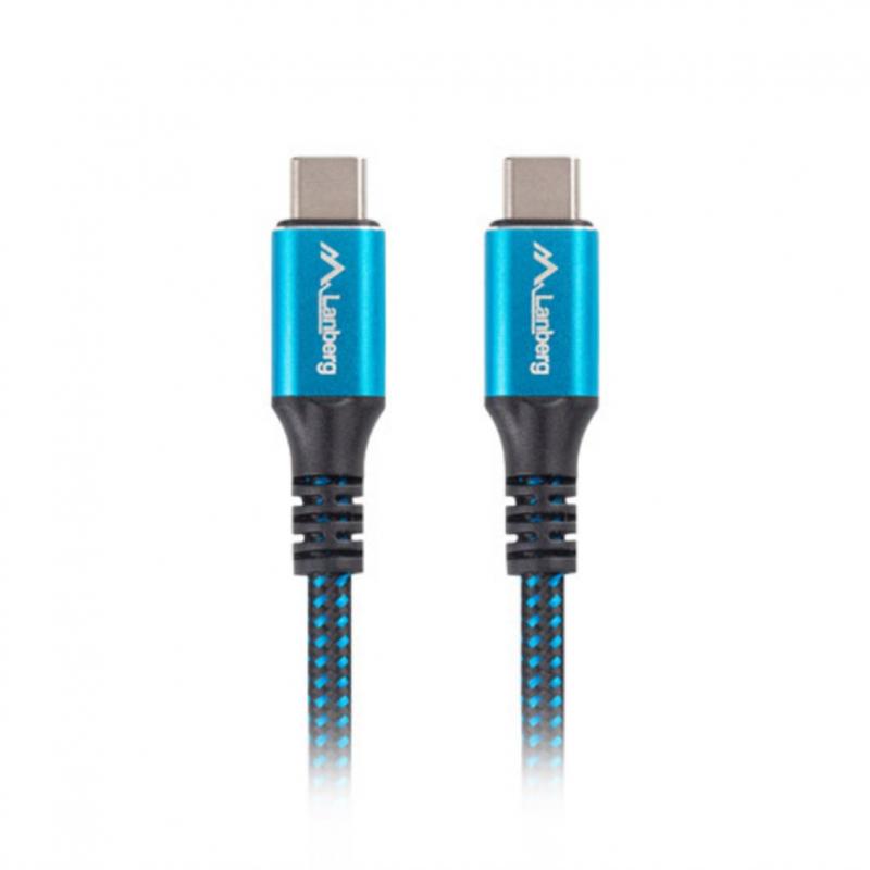 Cable usb tipo c lanberg 0.5m -  macho - macho -  negro - azul