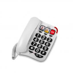Telefono fijo spc comfort numbers 2 blanco manos libres - teclas grandes - tecla r - 3 memo.direc
