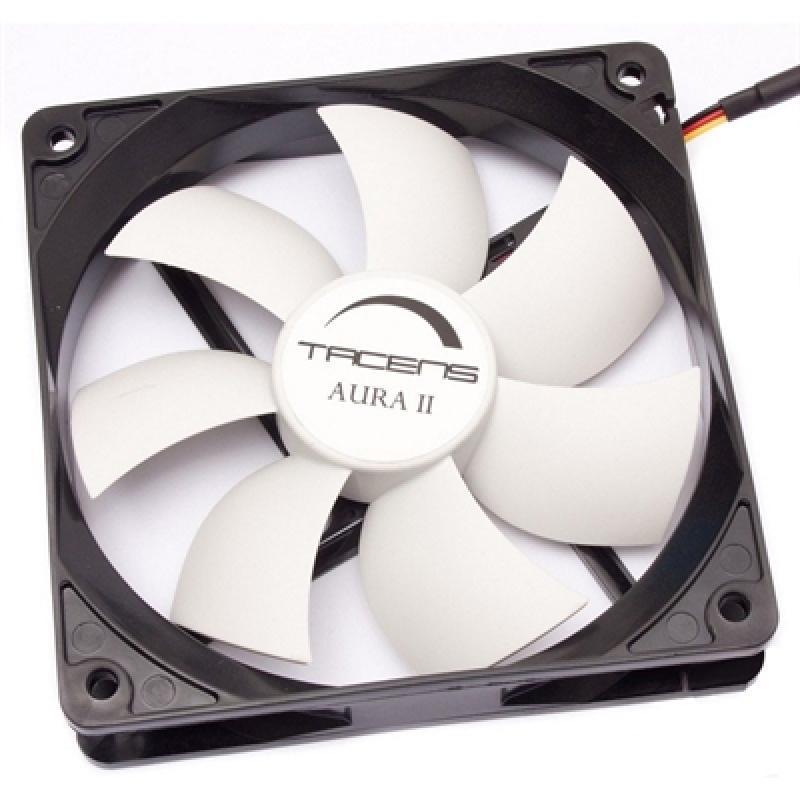 Ventilador auxiliar tacens aura ii 12cm ultrasilencioso color negro y blanco