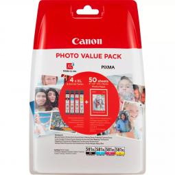 Multipack tinta canon cli - 581xl bk - c - m - y + papel fotografico