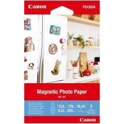 Papel canon foto magnetico mg - 101 3634c002 a6 10x15 -  5 hojas - Imagen 1
