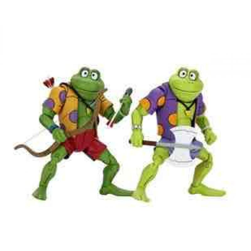 Pack 2 figuras neca ranas genghis & rasputin  scale action figure tmnt cartoon re - run