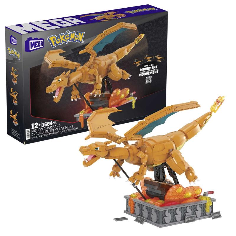 Motion charizard mega construx 1664 piezas pokemon