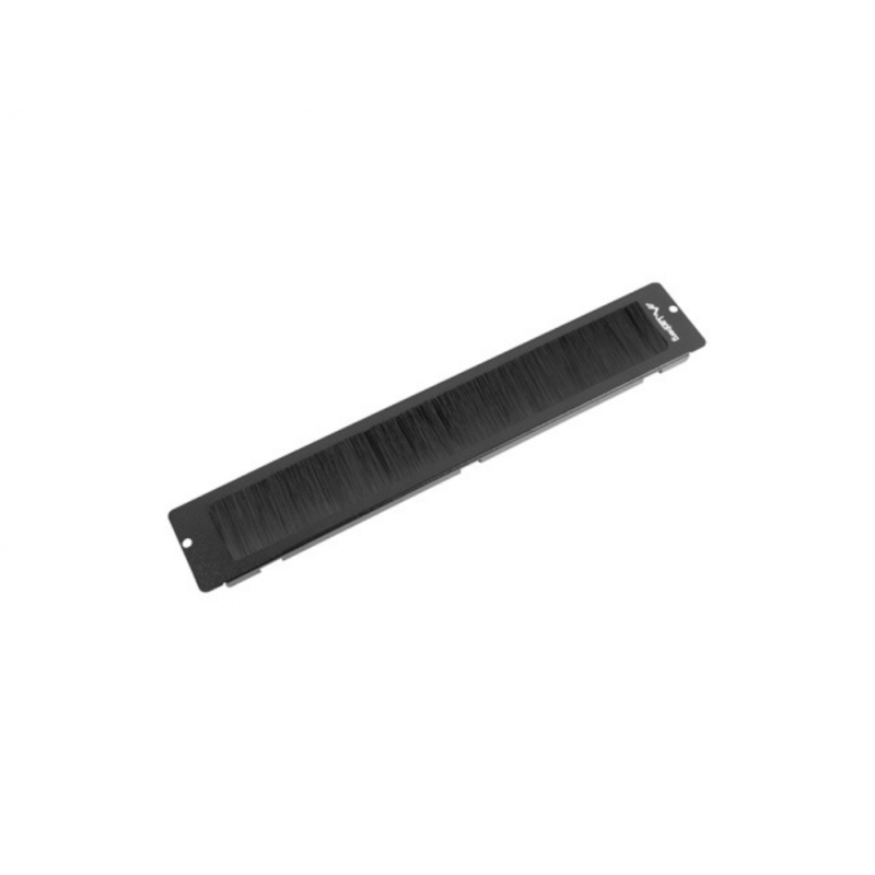 Panel cepillo para entrada cable rack 19pulgadas suelo negro