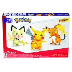 Figura mattel mega construx pokemon 3 pokemon pichu - pikachu y raichu