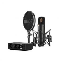 Microfono rode nt1&ai - 1 complete studio kit nt1 ai - 1 - soporte - pop filter - negro