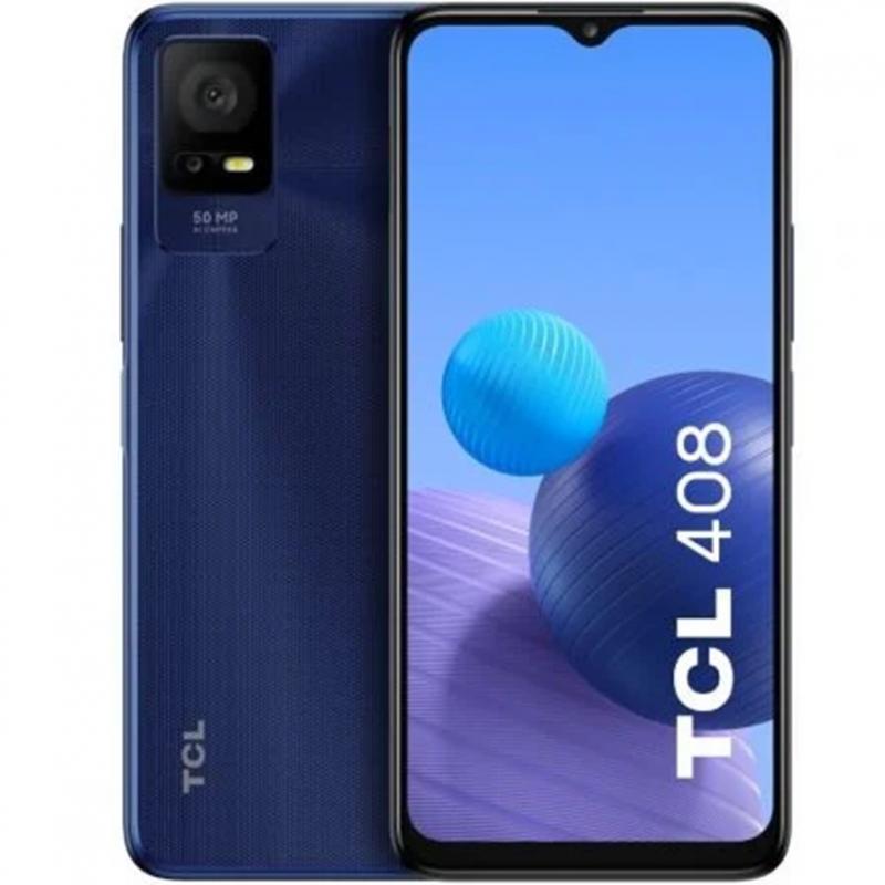 Telefono movil smartphone tcl 408 midnight blue 6.6pulgadas -  64gb rom -  4gb ram -  50 + 2 mpx -  8 mpx -  lector huella