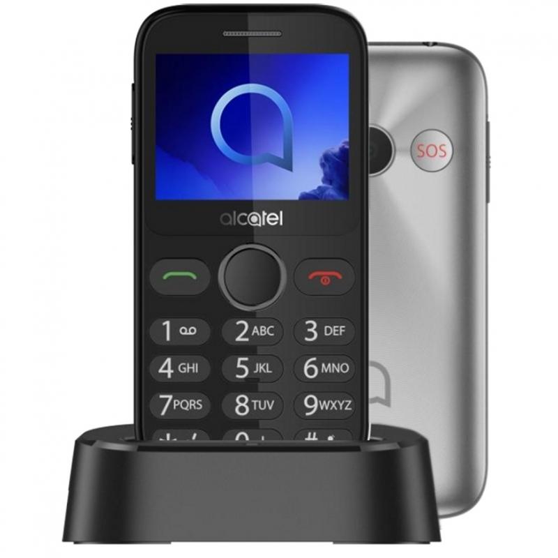 Telefono movil alcatel 2020x plata - 2.4pulgadas - 16mb rom - 4mb ram - micro sd hasta 32gb - 970mah