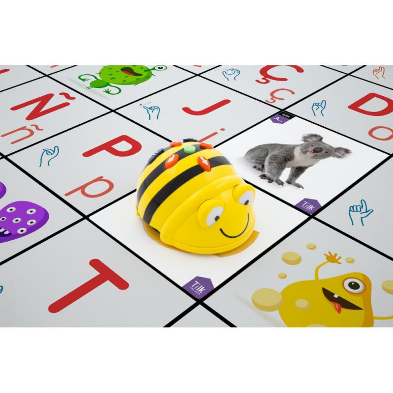 Tapete blanco tilk bee - bot + fichas + tarjetas para tapete infantil