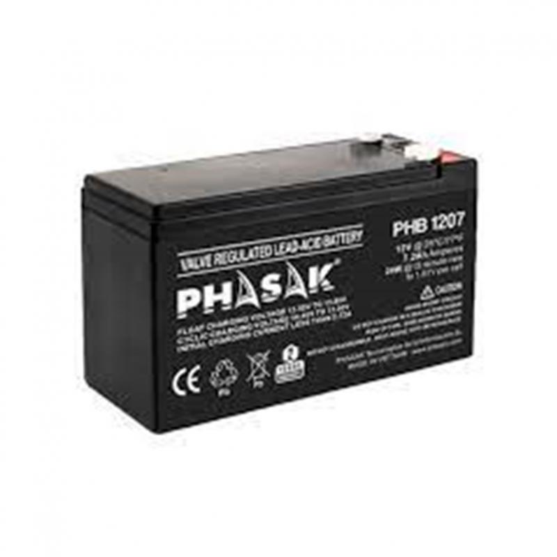 Bateria phasak phb 1207 7´2a - 12v acido - plomo