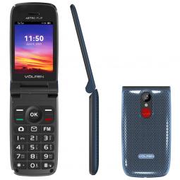 Telefono movil volfen astro flip azul tipo concha - pantalla 2.8 pulgadas -   dual sim - camara 0.3mpx
