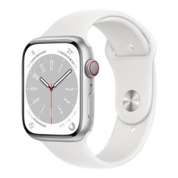 Reloj smartwatch apple watch series 8 gps + cellular 45mm silver aluminium ip6x -  retina