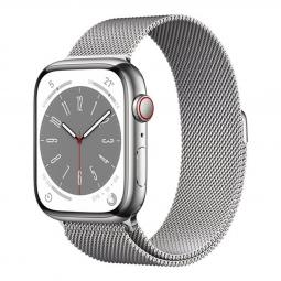 Reloj smartwatch apple watch series 8 gps + cellular 45mm silver stainless steel ip6x -  retina