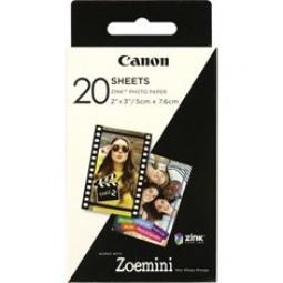 Papel fotografico canon zp - 2030 20 hojas zink para zoemini - Imagen 1