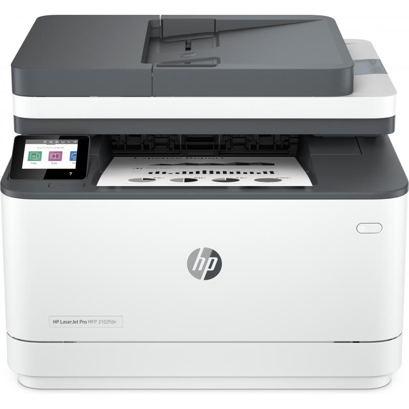 Multifuncion hp laser monocromo laserjet pro 3102fdn fax a4 -  33ppm -  usb -  red -  duplex impresion