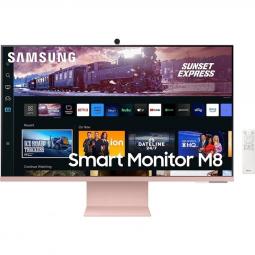 Monitor led 32pulgadas samsung m8 ls32cm80puuxen smart tv - va - 4k uhd - hdmi - usb tipo c - 60hz - 4ms - webcam
