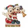 Figura enesco disney mickey & minnie santa claus