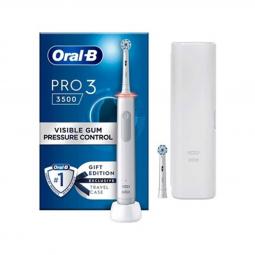 Cepillo dental electrico braun oral - b 3 pro 3 3500 wh blanco estuche -  temporizador -  tecnologia 3d -  360º