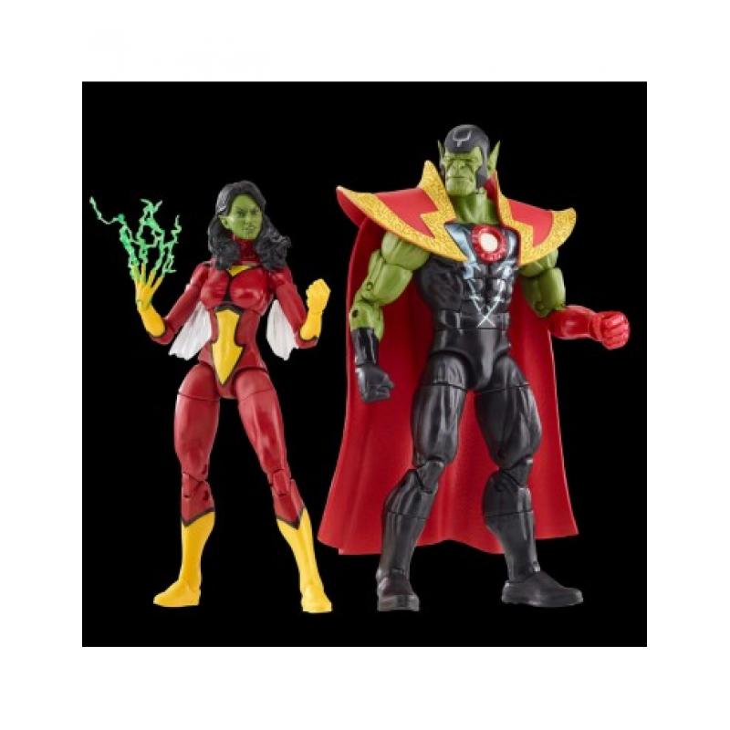 Figura hasbro marvel legends series avengers skrull queen & super - skrull