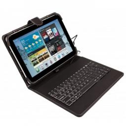 Funda universal silver ht para tablet 9 - 10.1 + teclado con cable micro usb negro - Imagen 1