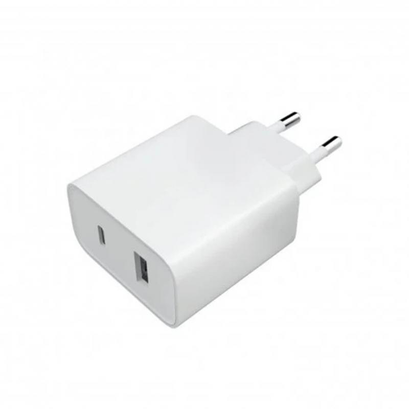 Cargador de pared xiaomi mi dual usb tipo a - usb tipo c - 33w - blanco