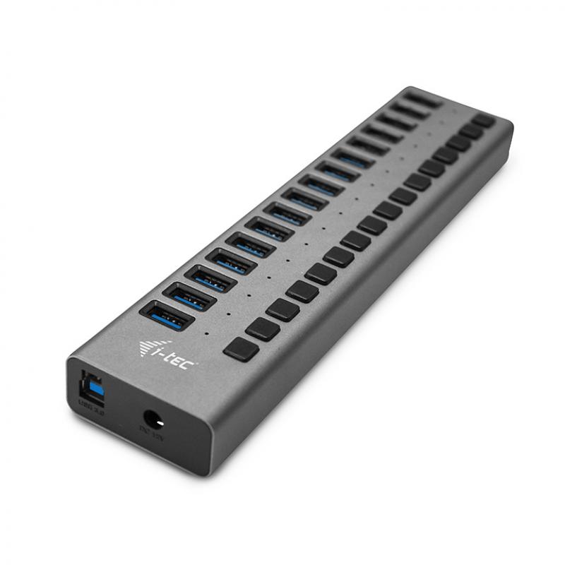 Usb 3.0 hub de carga con 16 puertos usb 3.0 y adaptador de alimentacion 90w