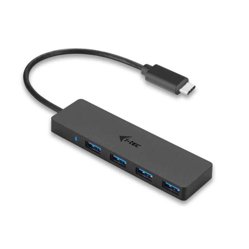 I - tec usb - c hub delgado con 4 puertos usb 3.0 con cable integrado 20cm