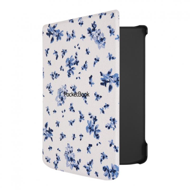 Pocketbook funda shell series para verse + verse pro - patron flores blanco azul