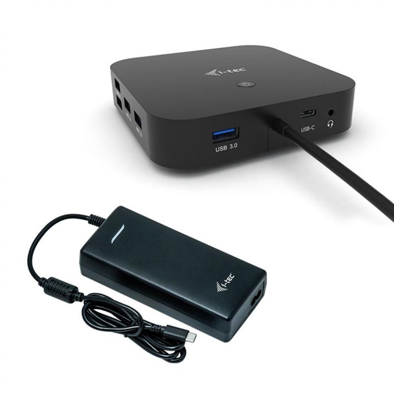 Docking station con adaptador de corriente universal i - tec usb - c hdmi dp con  de corriente 100 w + i - tec universal charger