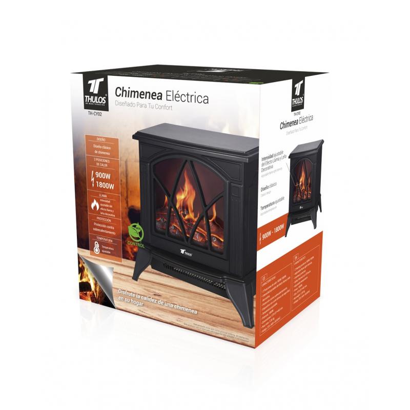 Chimenea electrica thulos th - cy02 900w - 1800w