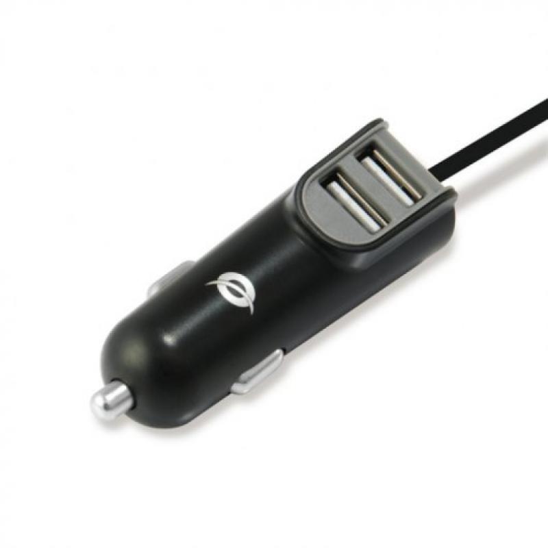 Cargador coche conceptronic carden05b con cable usb tipo c + 2 puertos usb tipo a 5v - 3.1a 15.5w