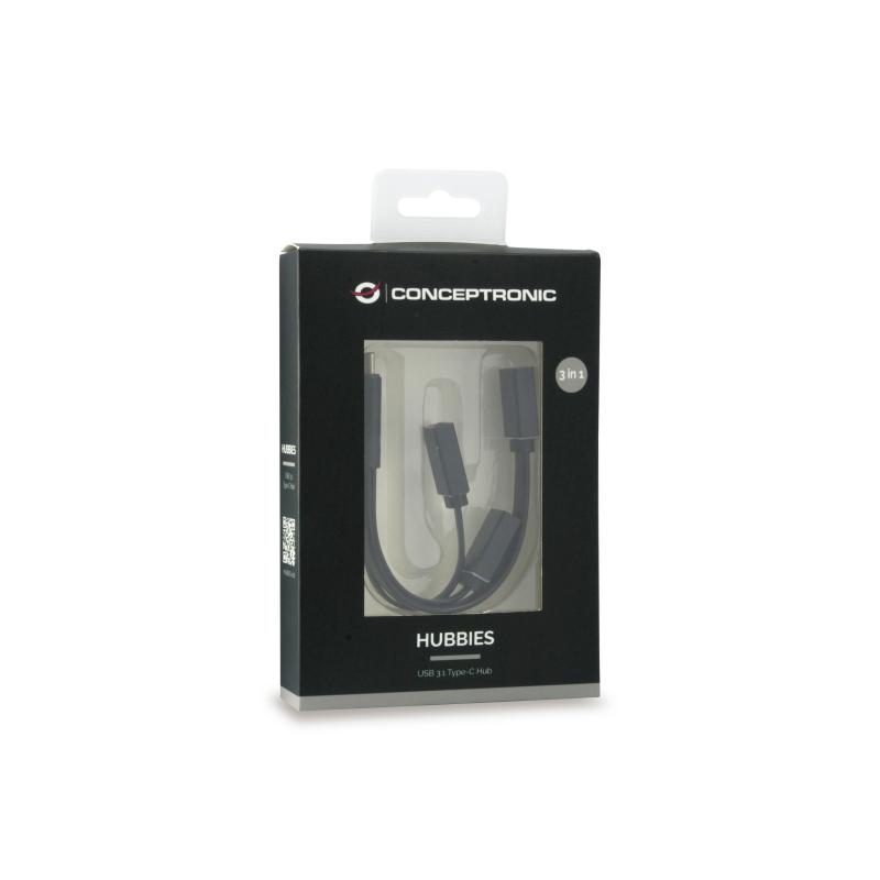 Hub usb tipo c conceptronic hubbies01b 1 x usb 3.0 - 2 x usb 2.0