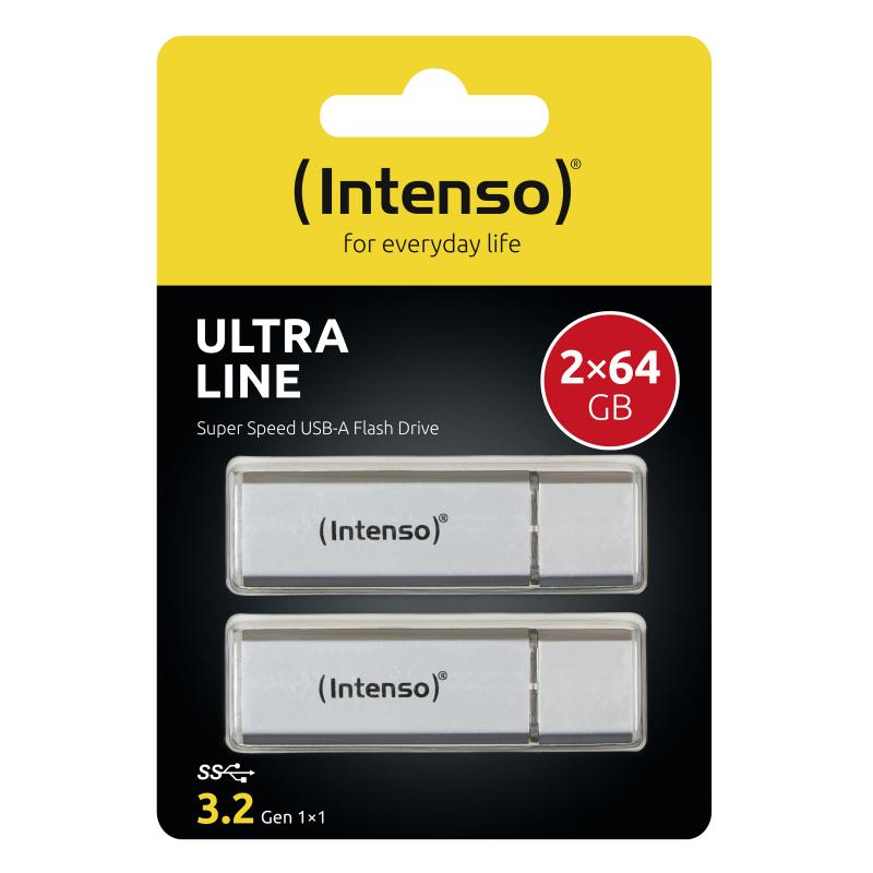 Memoria usb 3.2 intenso ultra 64gb pack 2 unidades