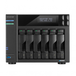Nas asustor tower 6 bay nas quad - core 2.0ghz dual 2.5gbe ports 8gb ram ddr4
