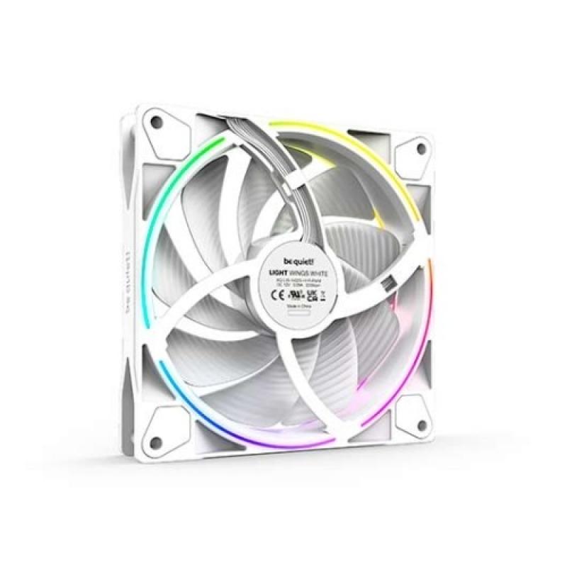 Ventilador 140 x 140 be quiet light wings high speed white pack 3ud -  2200rpm -  pwm -  argb