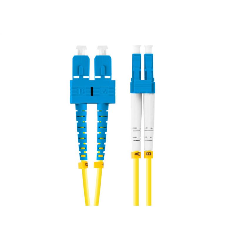 Latiguillo fibra optica sc - upc a lc - upc lanberg 5m mono duplex g657a1 lszh amarillo