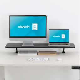 Elevador de monitor para escritorio mesa gaming phoenix riser pro 100 x 26 cm madera mdf fijación universal ajustable