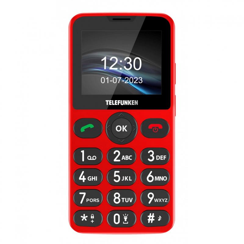 Telefono movil telefunken s415 senior phone - 2.2pulgadas - rojo