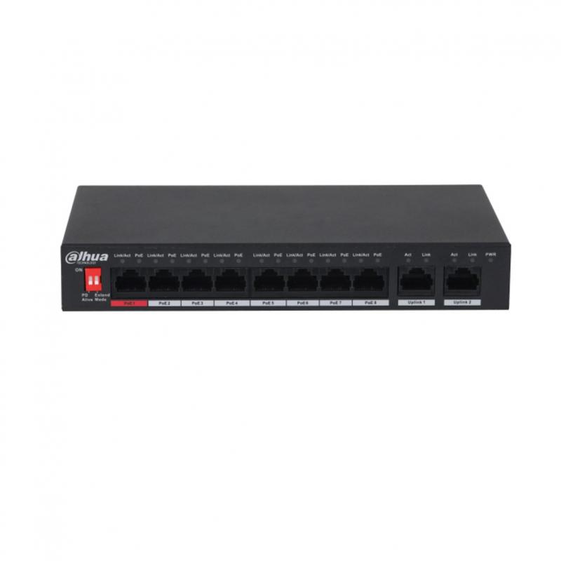 Switch dahua dh - pfs3010 - 8et - 96 8 puertos fast ethernet 2 puertos gigabit ethernet