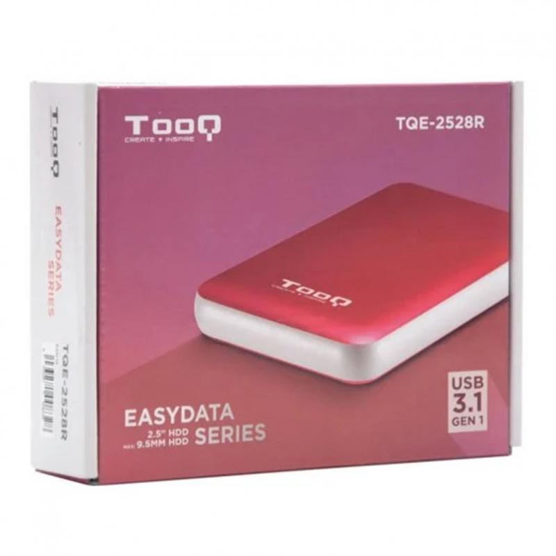 Carcasa disco duro tooq tqe - 2528r 2.5pulgadas sata3 micro usb roja