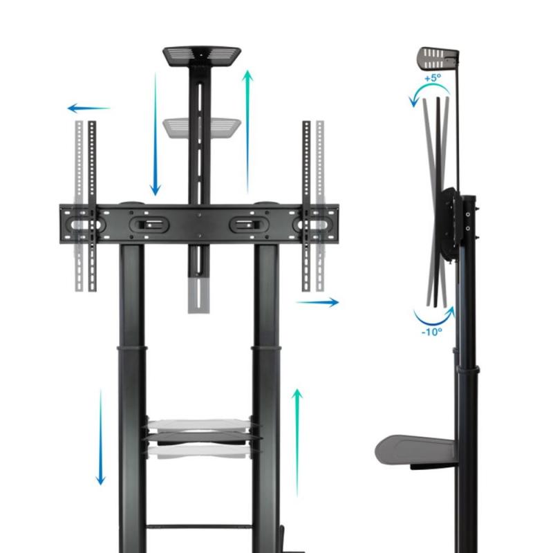 Soporte suelo con ruedas tooq hasta 100pulgadas vesa 1000 x 600 max 100kg