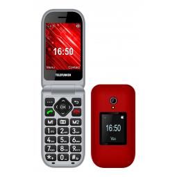 Telefono movil telefunken s460 senior phone - 2.8pulgadas + 1.77pulgadas - rojo