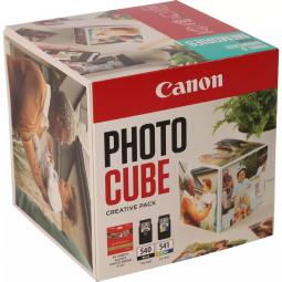 Cartucho canon pg - 540 - cl - 541 photo cube + photo paper plus glossy ii 40 hojas pack blue