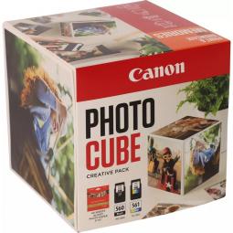 Cartucho canon pg - 560 - cl - 561 photo cube + photo paper plus glossy ii 40 hojas pack orange