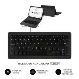 Funda + teclado subblim para tablet 10.1pulgadas negro