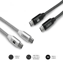 Cable de datos subblim usb tipo c pack 2 negro y plata