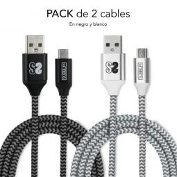 Cable de datos subblim usb tipo c - usb tipo a pack 2 negro y plata